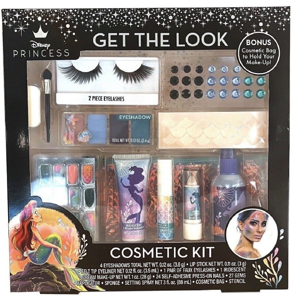 Disney Princess Little Mermaid Cosmetic Makeup Kit Get The Look Ariel Cosplay